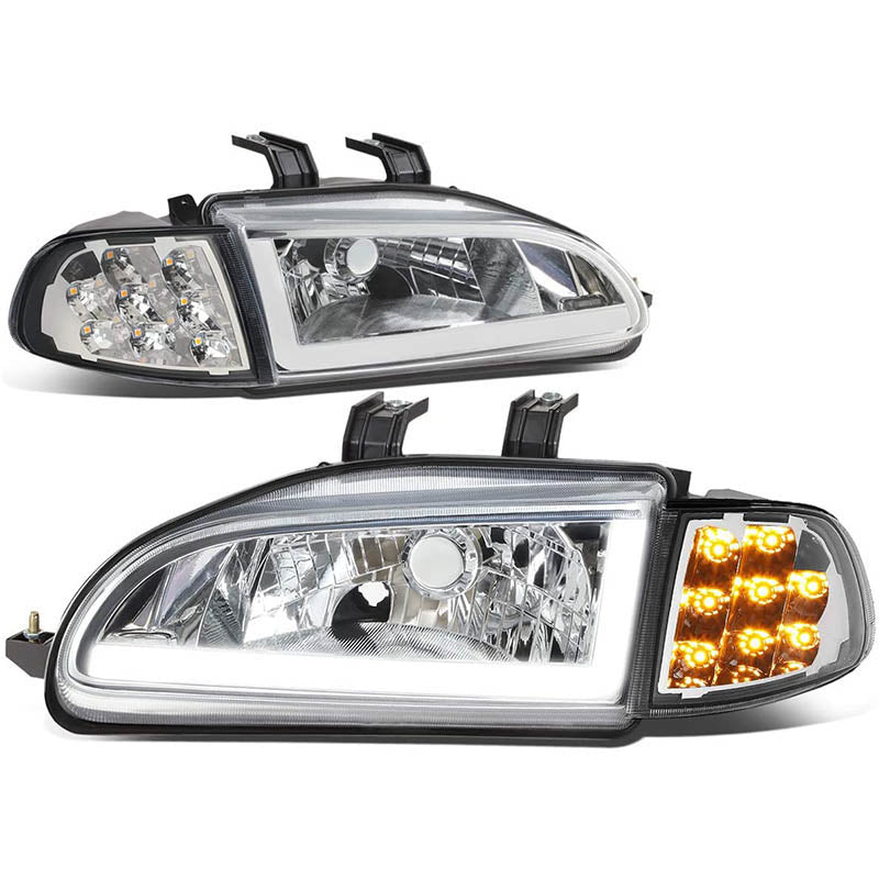 1992-1995 Honda Civic Coupe LED DRL Aftermarket Headlights