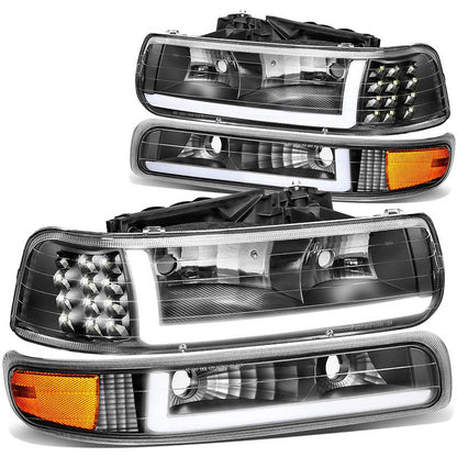Faros delanteros ahumados LED para Chevy Silverado 1999-2002 