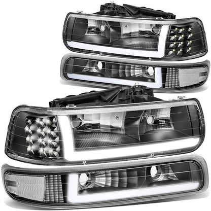 Faros delanteros ahumados LED para Chevy Silverado 1999-2002 