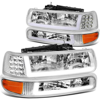 Faros delanteros ahumados LED para Chevy Silverado 1999-2002 