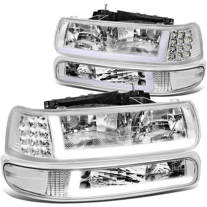 Faros delanteros ahumados LED para Chevy Silverado 1999-2002 