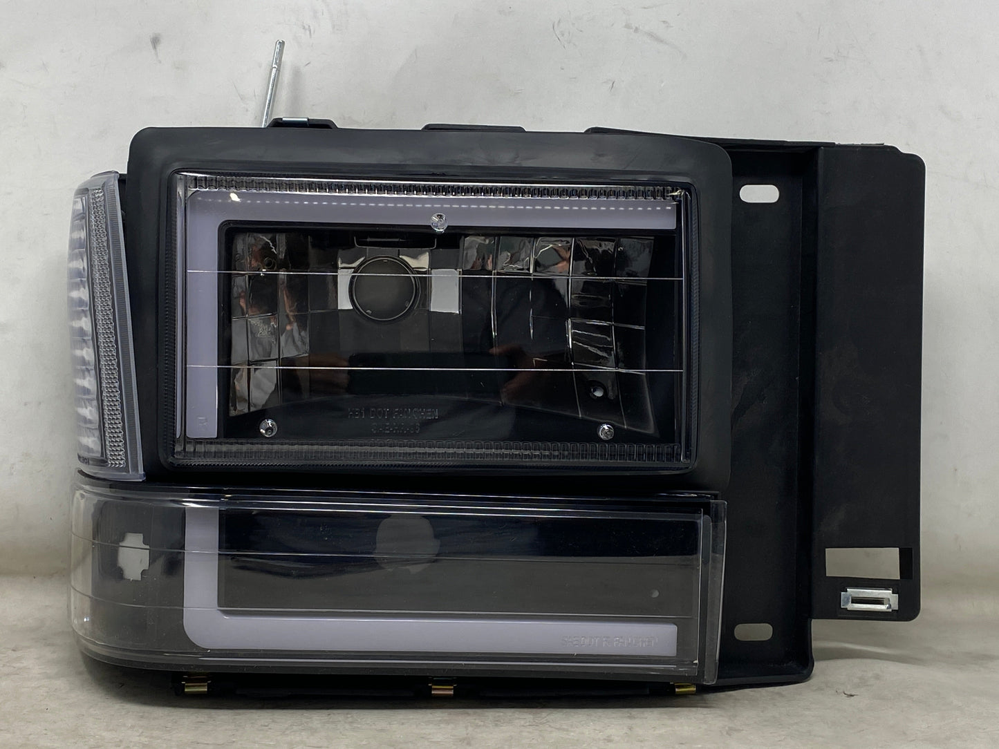 1991-1994 Ford Explorer LED DRL Black Aftermarket Headlights