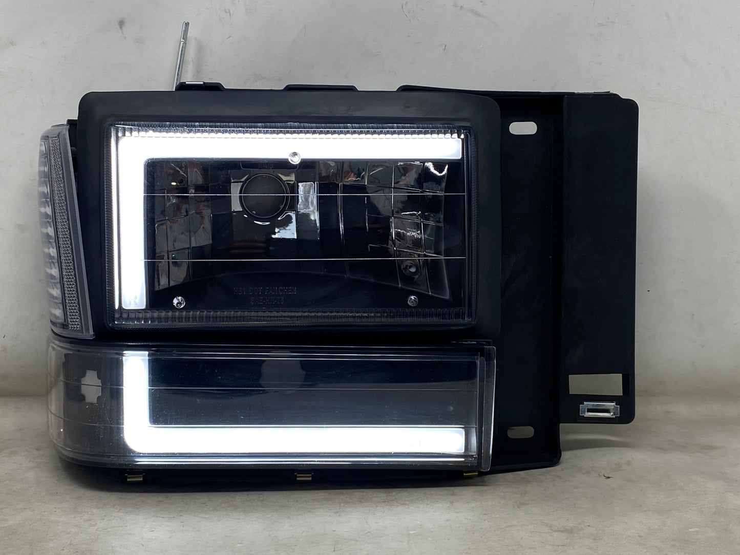 1991-1994 Ford Explorer LED DRL Black Aftermarket Headlights