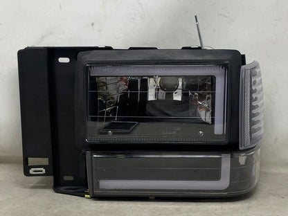 1991-1994 Ford Explorer LED DRL Black Aftermarket Headlights