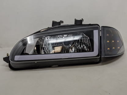 1992-1995 Honda Civic Coupe LED DRL Aftermarket Headlights