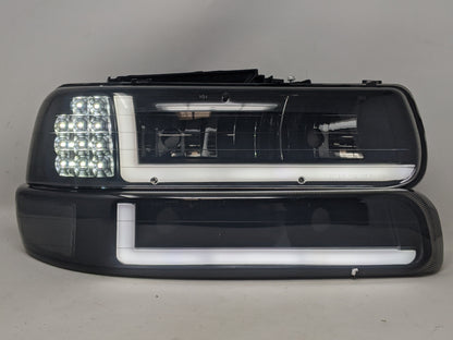 Faros delanteros ahumados LED para Chevy Silverado 1999-2002 