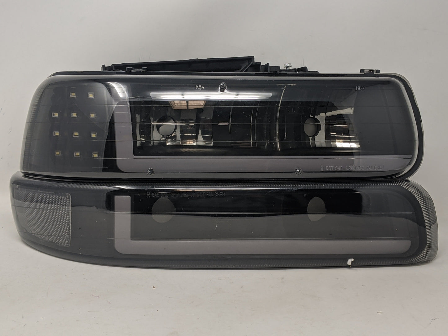 Faros delanteros ahumados LED para Chevy Silverado 1999-2002 